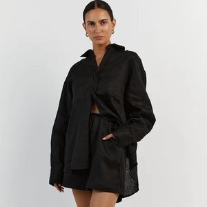 Dissh Black Linen Shorts Size US 2